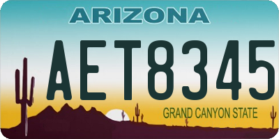 AZ license plate AET8345