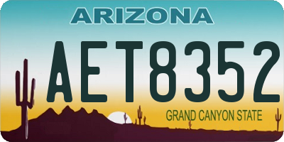 AZ license plate AET8352