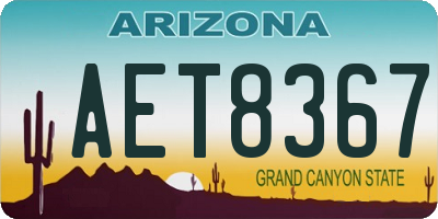AZ license plate AET8367