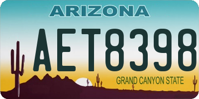 AZ license plate AET8398