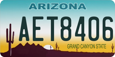 AZ license plate AET8406