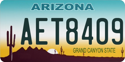 AZ license plate AET8409