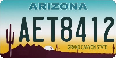 AZ license plate AET8412