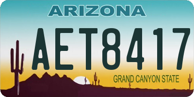 AZ license plate AET8417