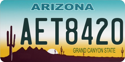AZ license plate AET8420