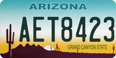 AZ license plate AET8423