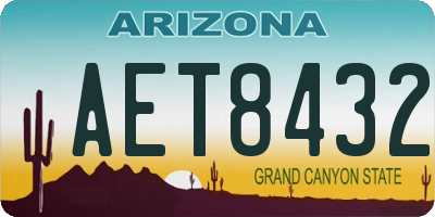 AZ license plate AET8432