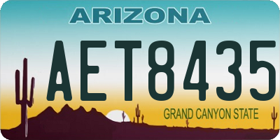 AZ license plate AET8435