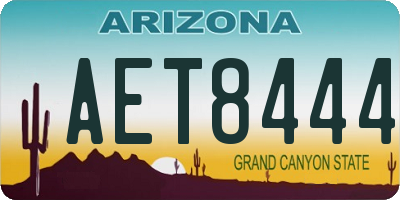 AZ license plate AET8444