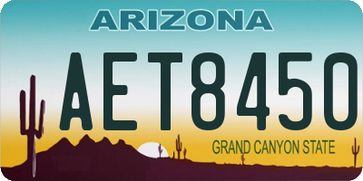 AZ license plate AET8450