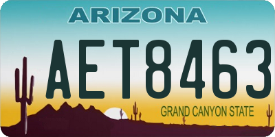 AZ license plate AET8463