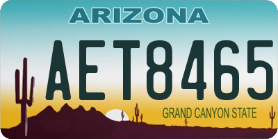 AZ license plate AET8465
