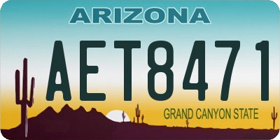 AZ license plate AET8471