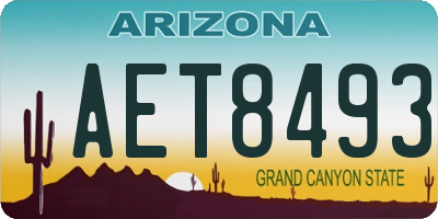 AZ license plate AET8493
