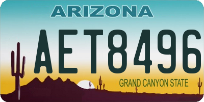 AZ license plate AET8496
