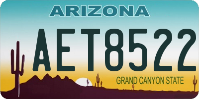 AZ license plate AET8522