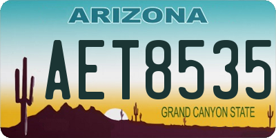 AZ license plate AET8535