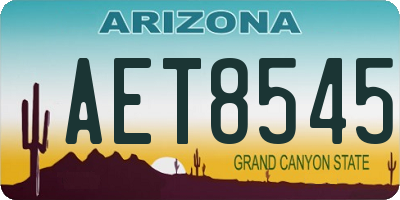 AZ license plate AET8545