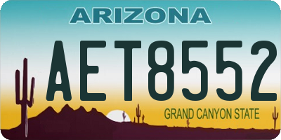 AZ license plate AET8552