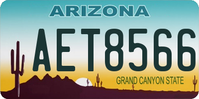 AZ license plate AET8566