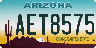 AZ license plate AET8575
