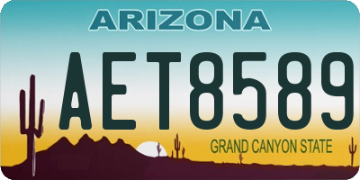 AZ license plate AET8589