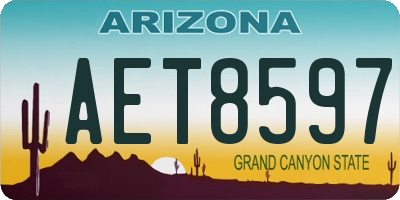 AZ license plate AET8597