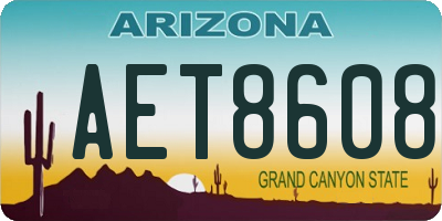 AZ license plate AET8608