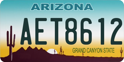 AZ license plate AET8612