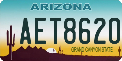 AZ license plate AET8620