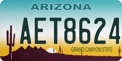 AZ license plate AET8624