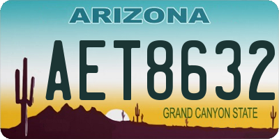 AZ license plate AET8632