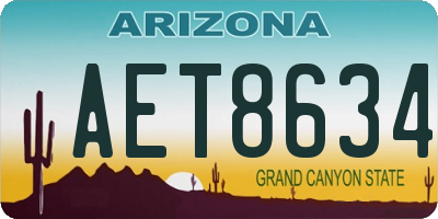AZ license plate AET8634