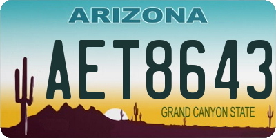 AZ license plate AET8643