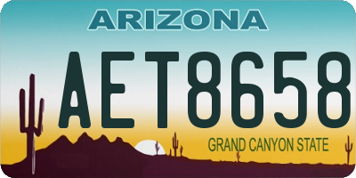 AZ license plate AET8658