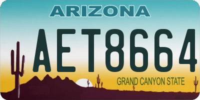 AZ license plate AET8664