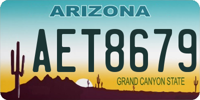 AZ license plate AET8679