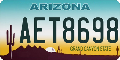 AZ license plate AET8698