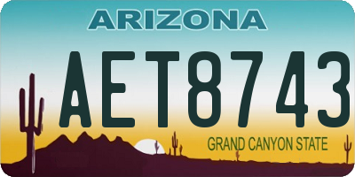 AZ license plate AET8743