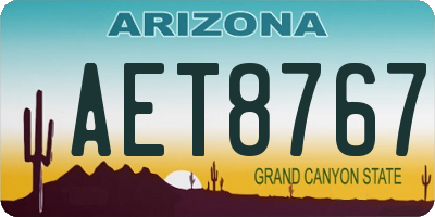 AZ license plate AET8767