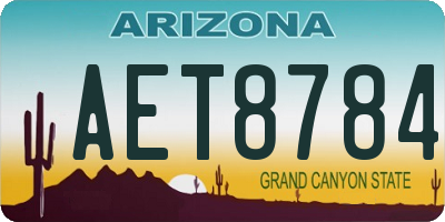 AZ license plate AET8784