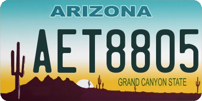 AZ license plate AET8805