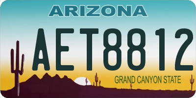 AZ license plate AET8812