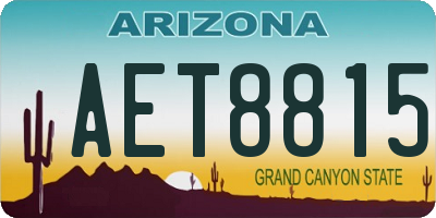 AZ license plate AET8815
