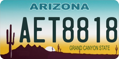 AZ license plate AET8818