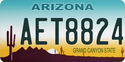AZ license plate AET8824