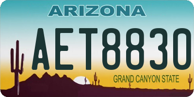 AZ license plate AET8830