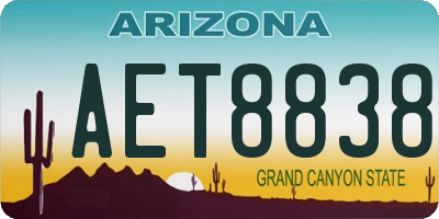 AZ license plate AET8838
