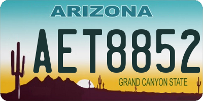 AZ license plate AET8852