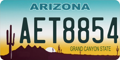 AZ license plate AET8854